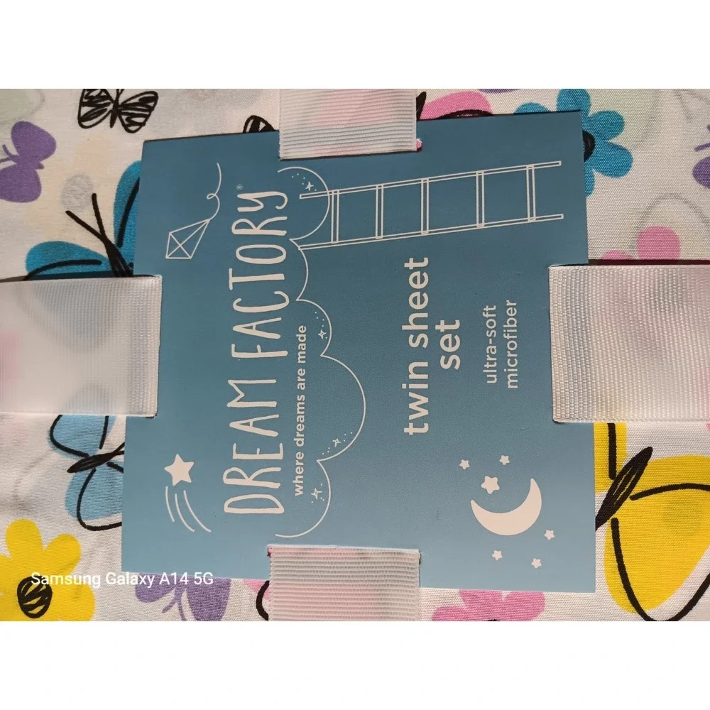 DREAM FACTORY Twin Sheet Set Sweet Butterfly Floral Ultra Soft Microfiber NEW